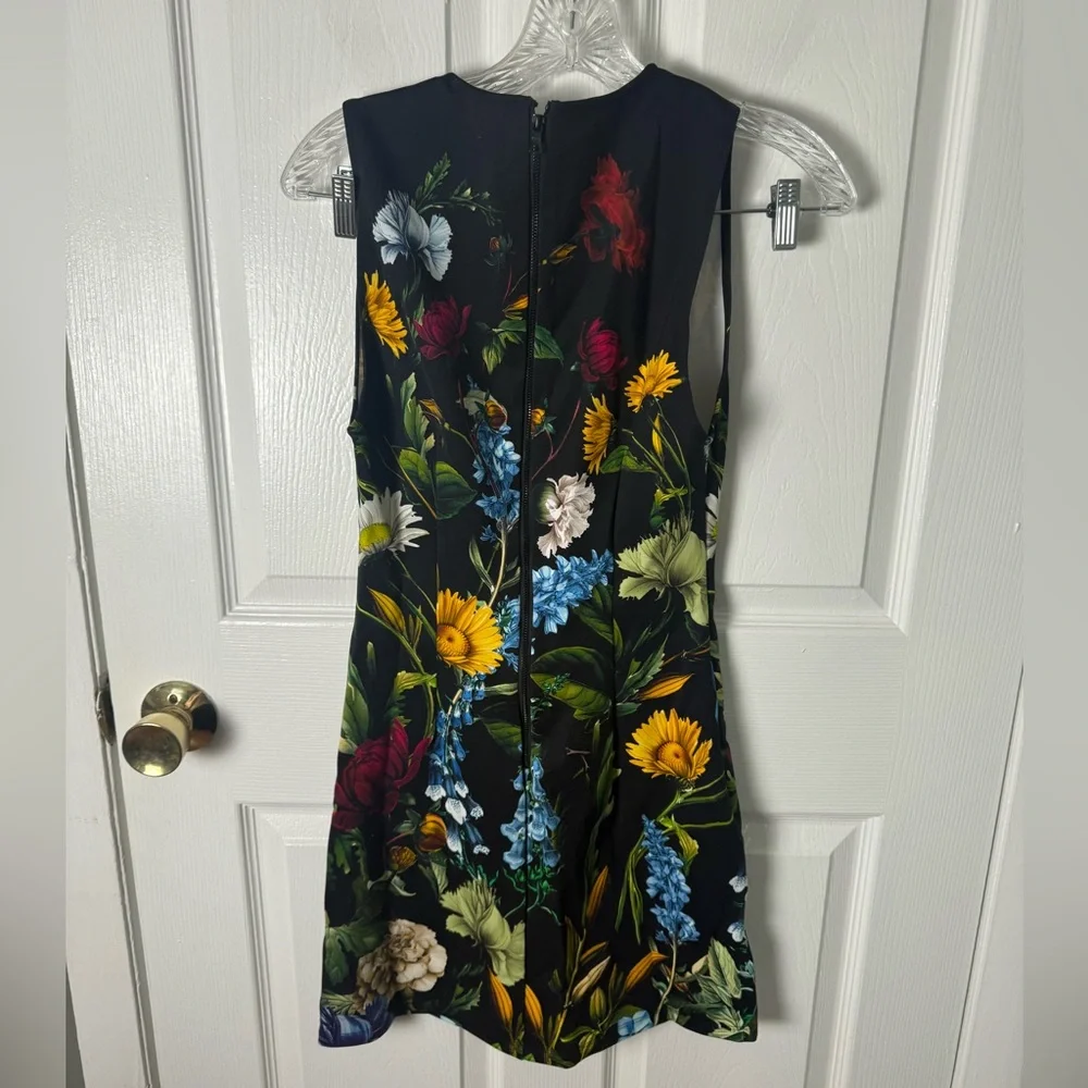 Alice + Olivia Wynell A-Line Mini Dress in Social Hour Black 2 - Picture 4 of 8